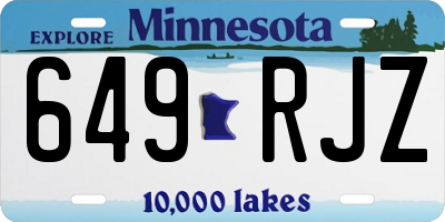 MN license plate 649RJZ