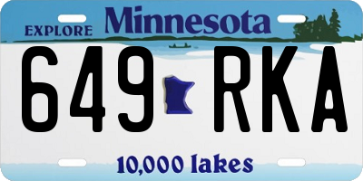 MN license plate 649RKA