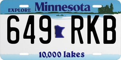 MN license plate 649RKB