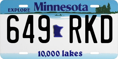MN license plate 649RKD