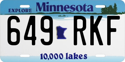MN license plate 649RKF