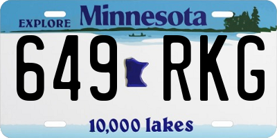 MN license plate 649RKG