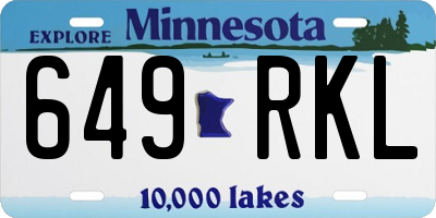 MN license plate 649RKL