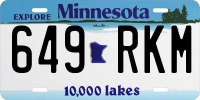MN license plate 649RKM