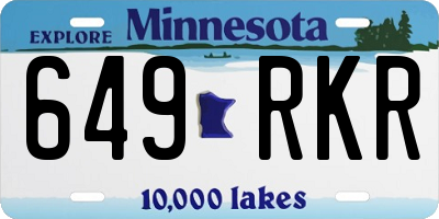 MN license plate 649RKR
