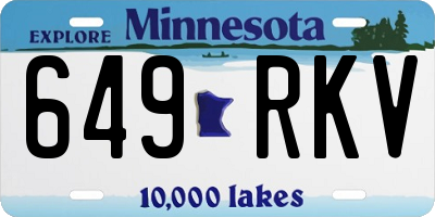 MN license plate 649RKV