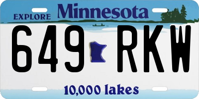 MN license plate 649RKW