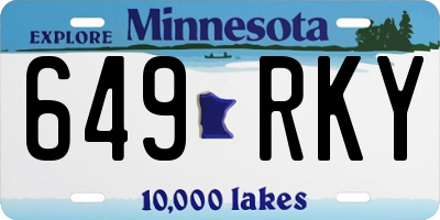 MN license plate 649RKY