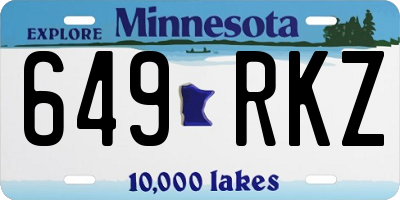 MN license plate 649RKZ