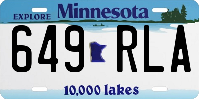 MN license plate 649RLA