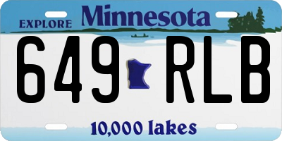 MN license plate 649RLB