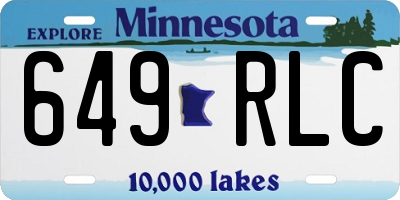 MN license plate 649RLC