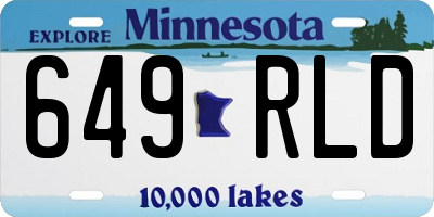 MN license plate 649RLD