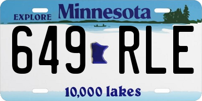 MN license plate 649RLE