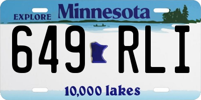 MN license plate 649RLI