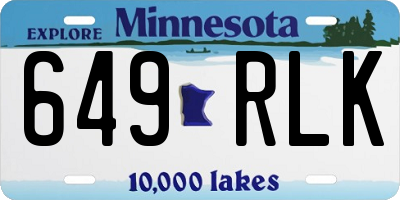 MN license plate 649RLK
