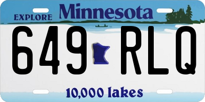 MN license plate 649RLQ