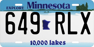 MN license plate 649RLX