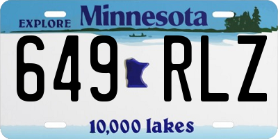 MN license plate 649RLZ