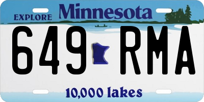 MN license plate 649RMA