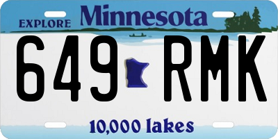 MN license plate 649RMK