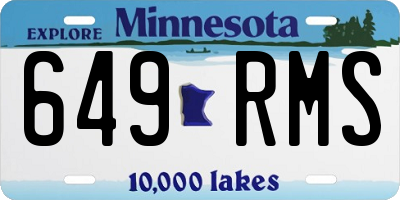 MN license plate 649RMS
