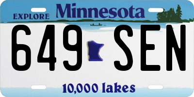 MN license plate 649SEN