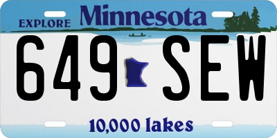 MN license plate 649SEW