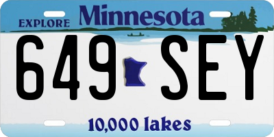 MN license plate 649SEY