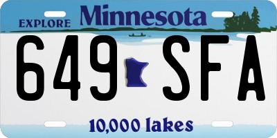 MN license plate 649SFA