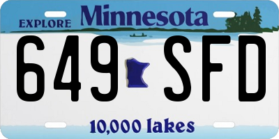 MN license plate 649SFD