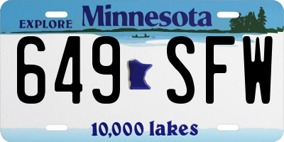 MN license plate 649SFW
