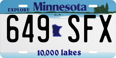 MN license plate 649SFX