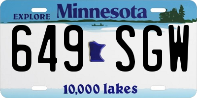 MN license plate 649SGW