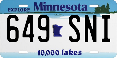 MN license plate 649SNI