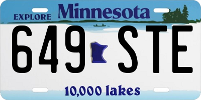 MN license plate 649STE