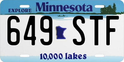 MN license plate 649STF