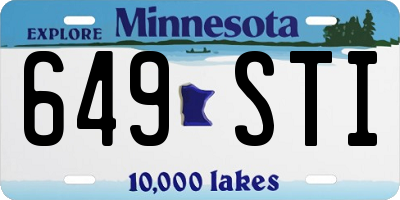 MN license plate 649STI