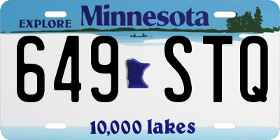 MN license plate 649STQ