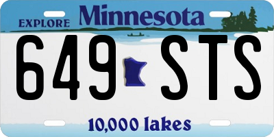 MN license plate 649STS