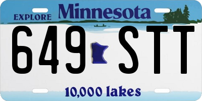 MN license plate 649STT