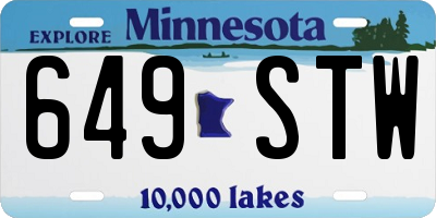 MN license plate 649STW