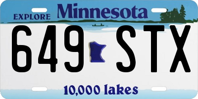 MN license plate 649STX