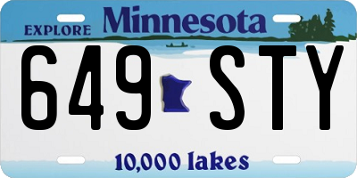 MN license plate 649STY
