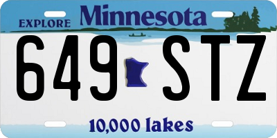 MN license plate 649STZ