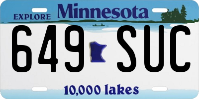 MN license plate 649SUC