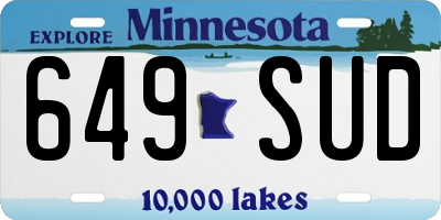MN license plate 649SUD