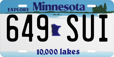 MN license plate 649SUI