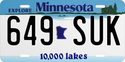 MN license plate 649SUK