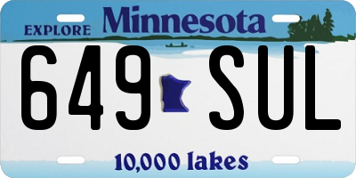 MN license plate 649SUL
